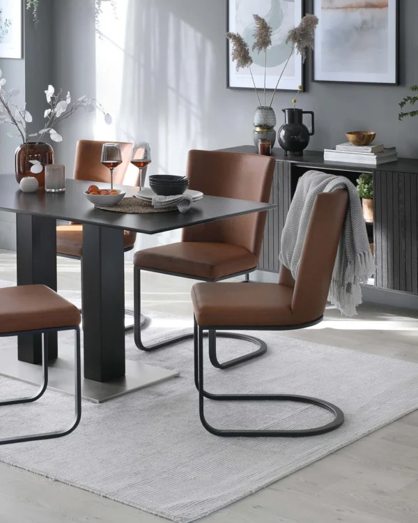 Mia Black Ceramic 6 Seater Dining Table - Image 14