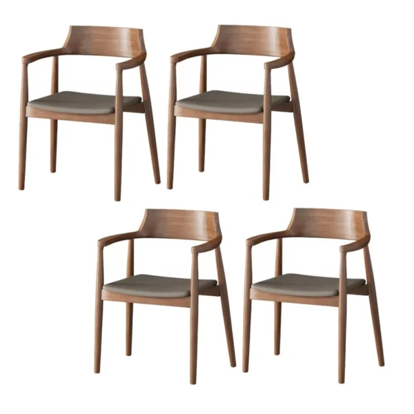Brown Rubberwood Dining Set, Modern Dinette Set for Home - Image 3