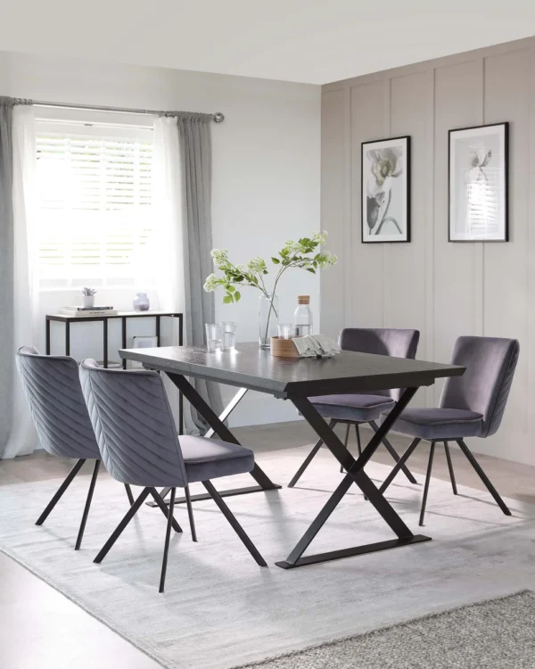 Nala Dark Washed Oak Extending 6 To 8 Seater Dining Table - Image 3
