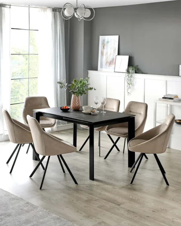 Louis Dark Grey Ceramic Extending 6 To 8 Seater Dining Table - Image 2