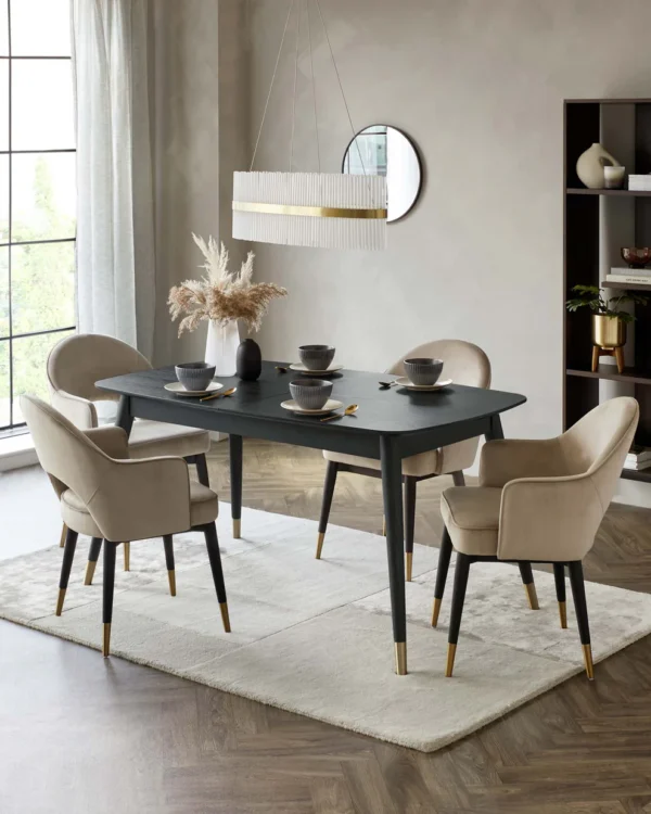 Clover Black Ash Extending 6 to 8 Seater Dining Table - Image 2