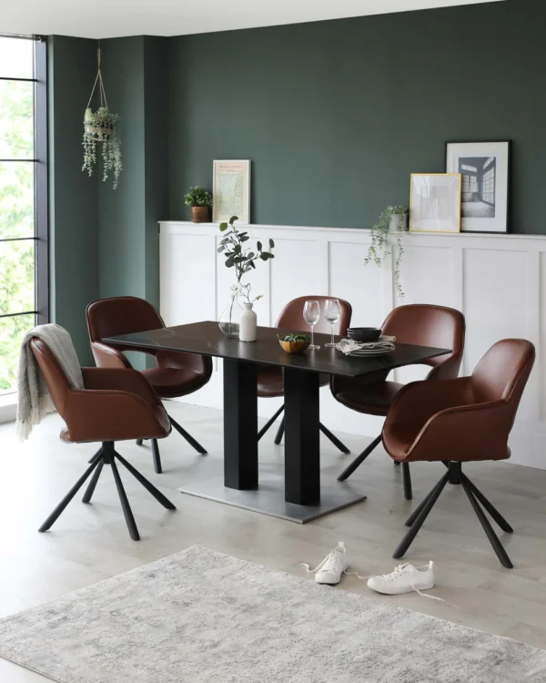 Mia Black Ceramic 6 Seater Dining Table