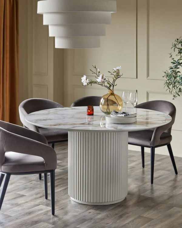 Austin natural ceramic 6 seater dining table - Image 2