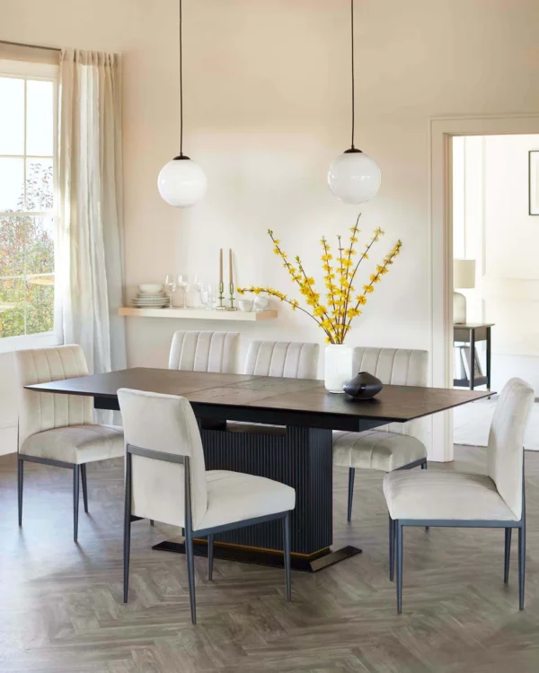 Kai Black Oak Extending 6 to 8 Seater Dining Table - Image 2