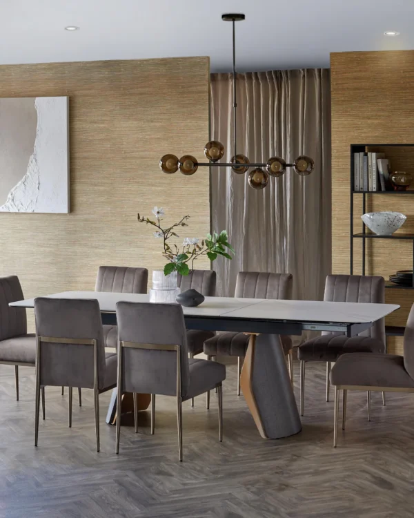 Collodi White Ceramic Extending 8 to 10 Seater Dining Table - Image 2