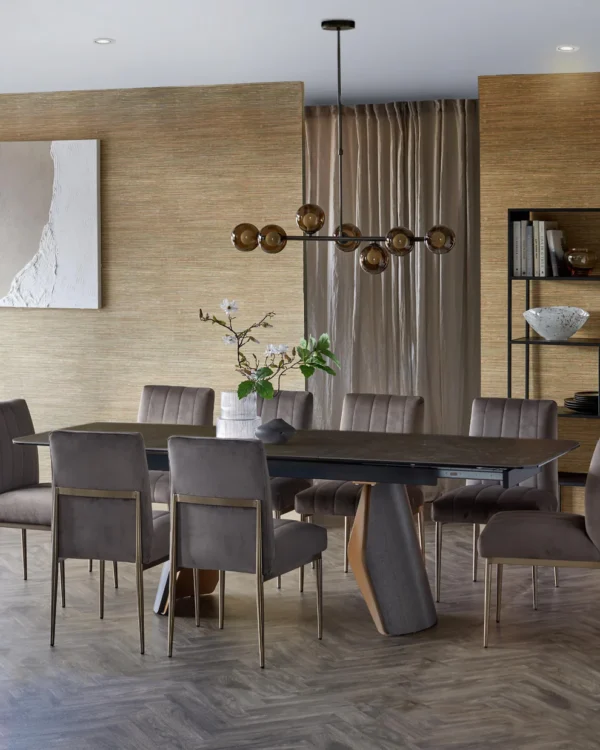Collodi Dark Grey Ceramic Extending 8 to 10 Seater Dining Table - Image 2