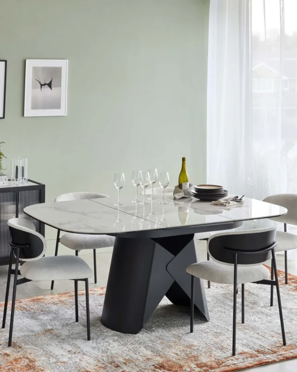 Corso White Ceramic Extending 4 to 6 Seater Dining Table - Image 2