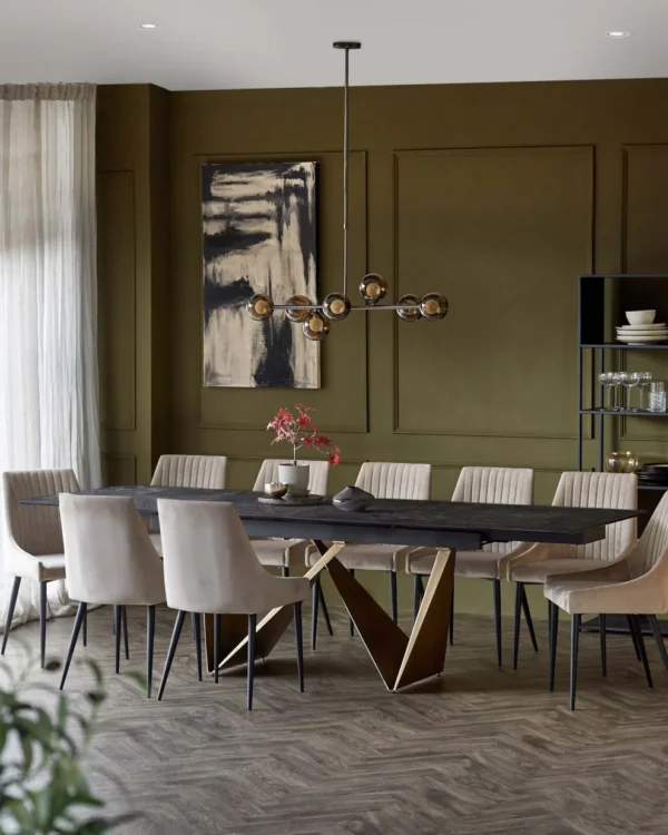 Calenzano Dark Grey Ceramic Extending 8 to 10 Seater Dining Table - Image 2