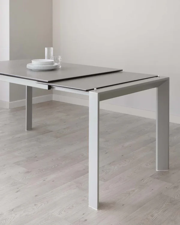 Louis Light Grey Ceramic Extending 6 To 8 Seater Dining Table - Image 4