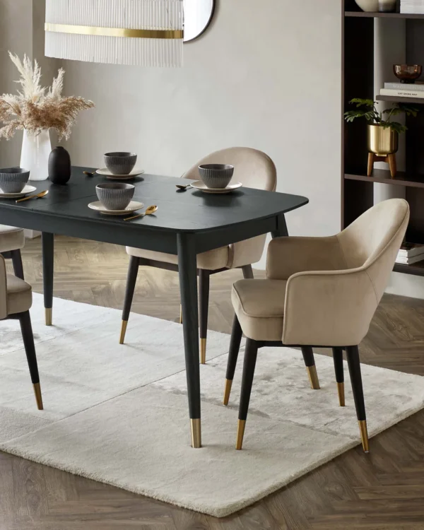 Clover Black Ash Extending 6 to 8 Seater Dining Table - Image 3