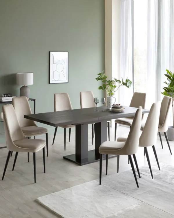 Morgan 6 to 8 Seat Extending Dark Oak Dining Table - Image 3