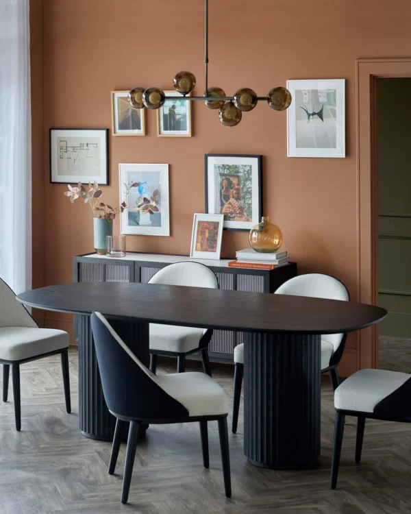 Hanne black oak 6 seater dining table - Image 3
