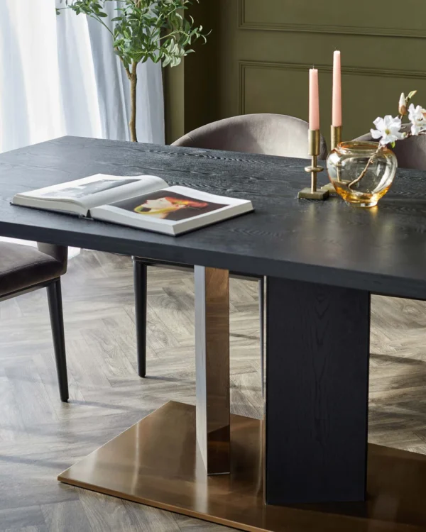 Holland black ash 10 seater dining table - Image 3