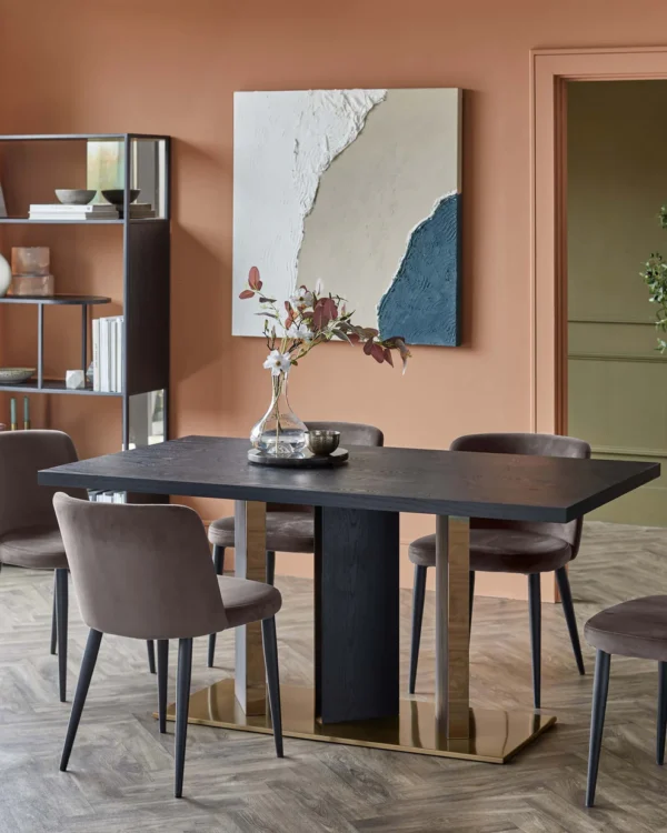 Holland black ash 6 seater dining table - Image 3