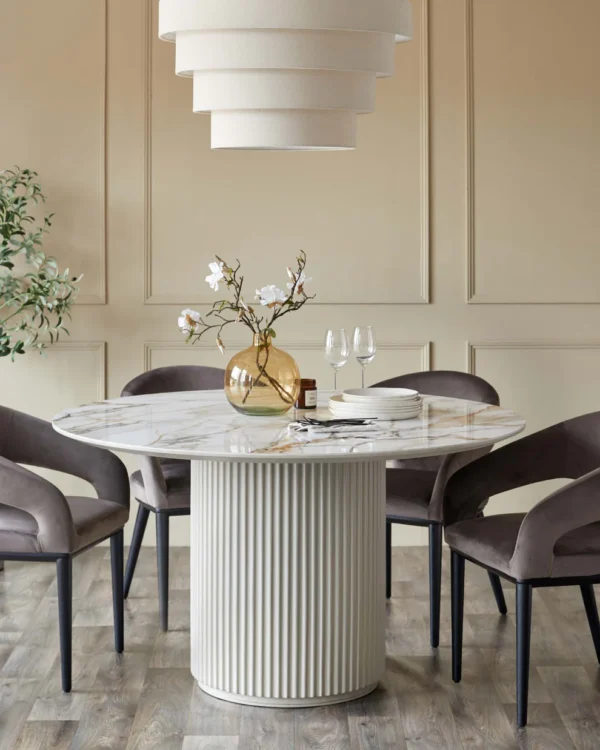 Austin natural ceramic 6 seater dining table - Image 3