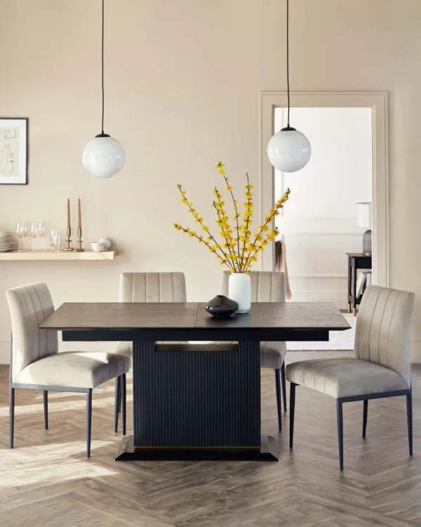 Kai Black Oak Extending 6 to 8 Seater Dining Table - Image 3