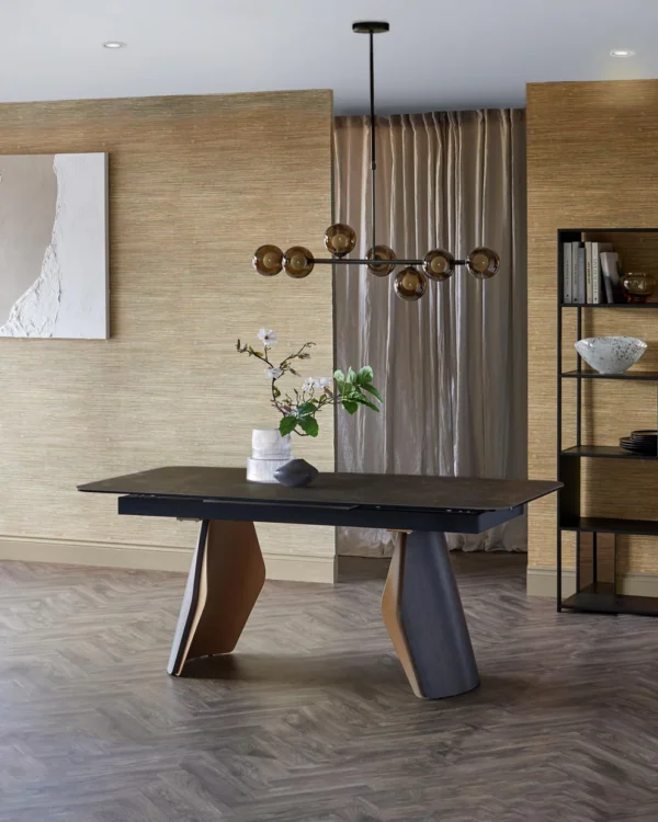 Collodi Dark Grey Ceramic Extending 8 to 10 Seater Dining Table - Image 3