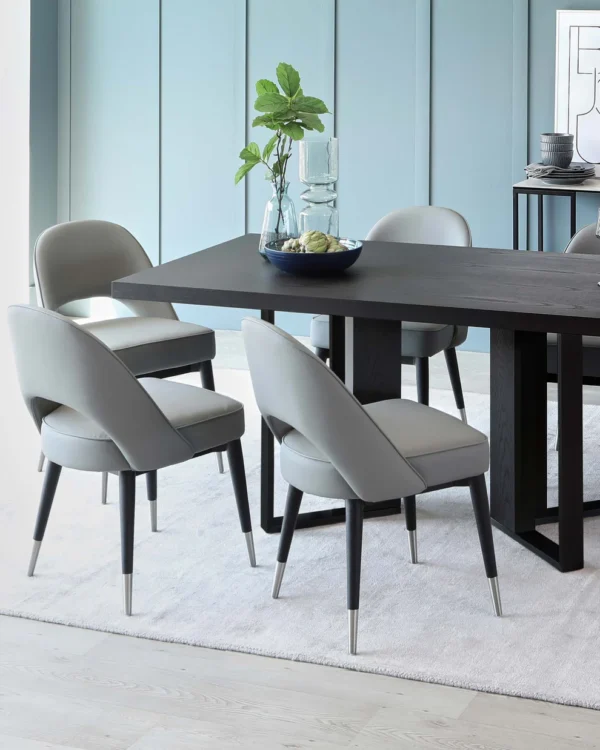 Jonah Dark Oak With Black Powder Coated Frame 6 Seater Dining Table - Image 3