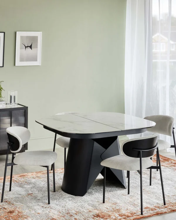 Corso White Ceramic Extending 4 to 6 Seater Dining Table - Image 3