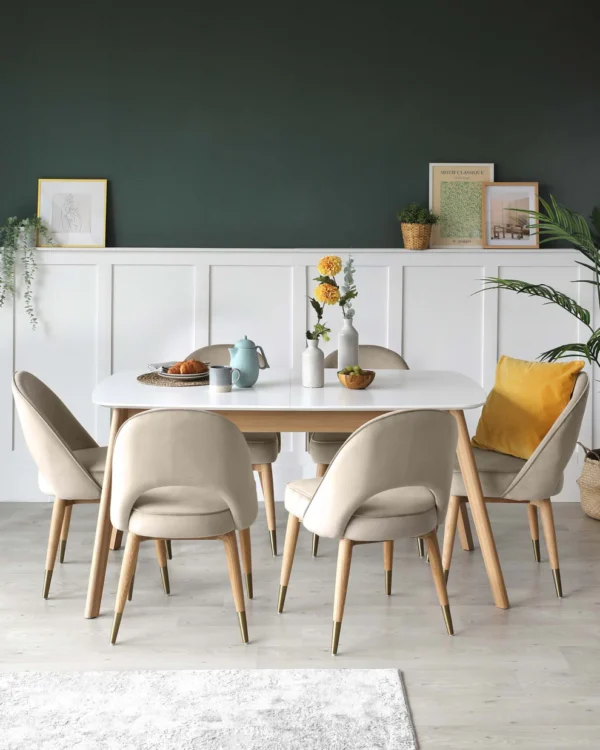 Aver White And Oak Extending 6 To 8 Seater Dining Table - Image 4