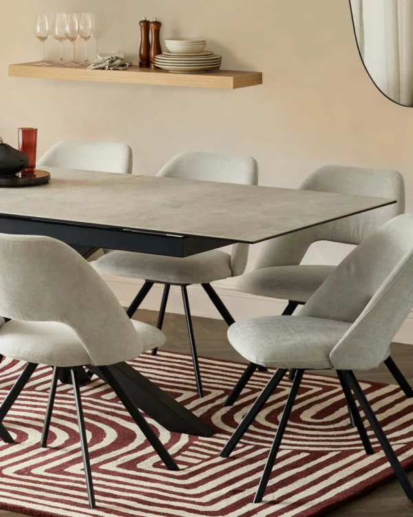 Riley Light Grey Ceramic Extending 8 to 10 Seater Dining Table - Image 3