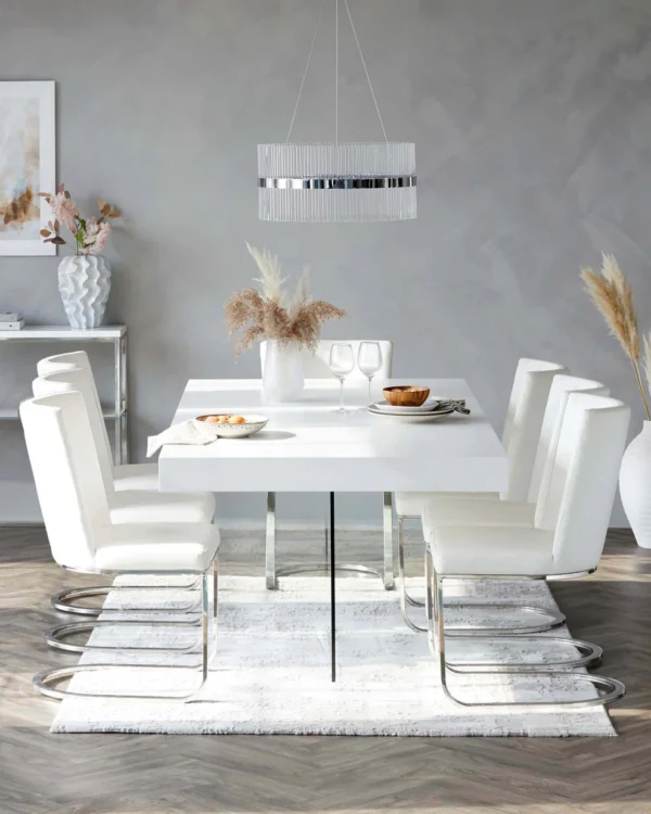 Aria White Oak And Glass 8 Seater Dining Table - Image 4