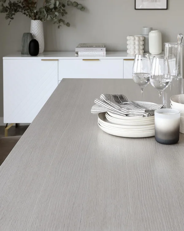 Nala Grey Oak 6 Seater Dining Table - Image 4