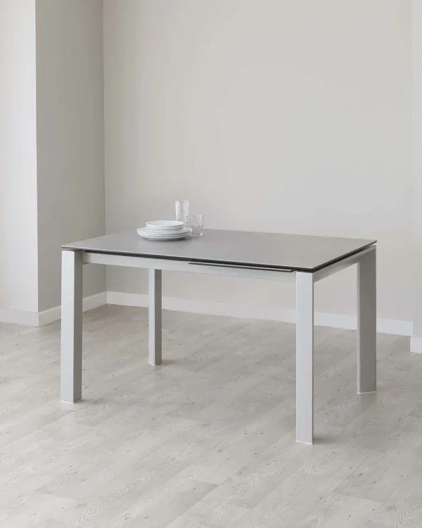 Louis Light Grey Ceramic Extending 6 To 8 Seater Dining Table - Image 5