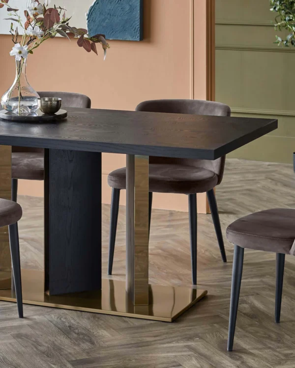 Holland black ash 6 seater dining table - Image 4