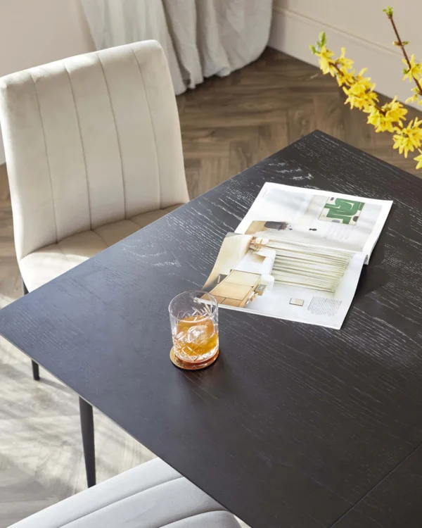 Kai Black Oak Extending 6 to 8 Seater Dining Table - Image 4