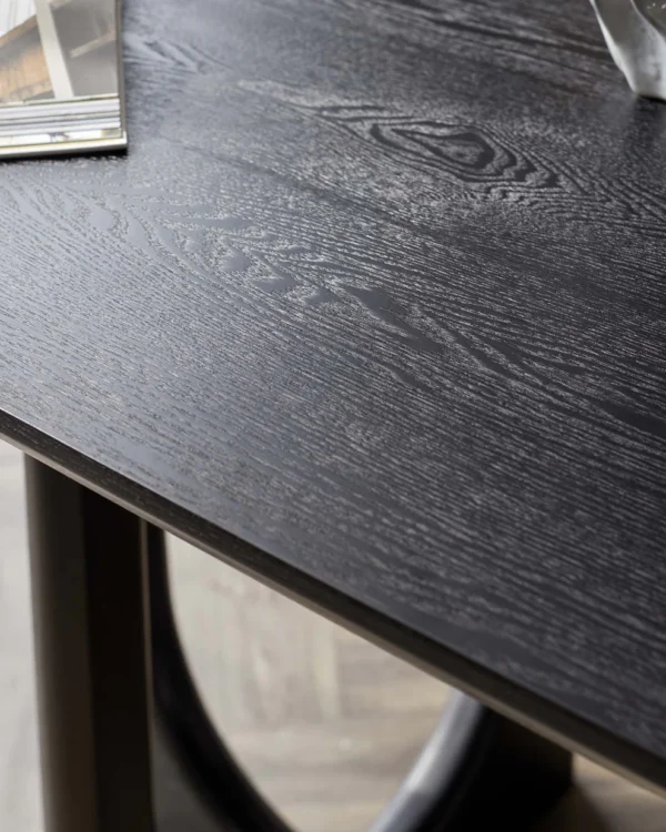 Orlan 8 Seater Fixed Dining Table Black Ash - Image 4