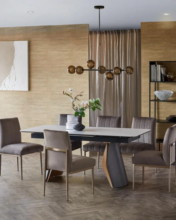 Collodi White Ceramic Extending 8 to 10 Seater Dining Table - Image 4