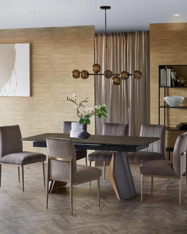 Collodi Dark Grey Ceramic Extending 8 to 10 Seater Dining Table - Image 4