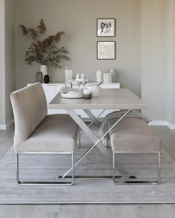 Nala Grey Oak 6 Seater Dining Table - Image 5