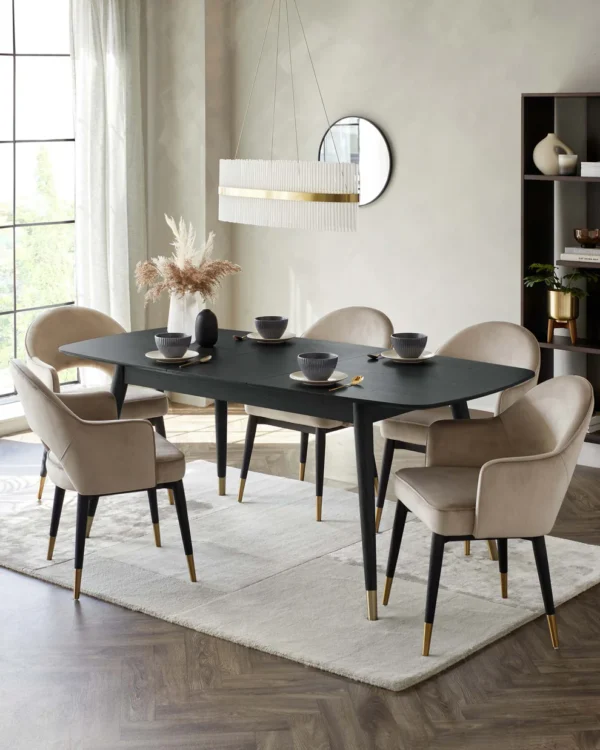 Clover Black Ash Extending 6 to 8 Seater Dining Table - Image 5