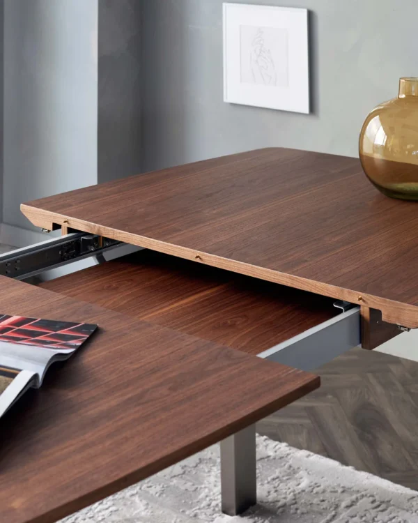 Assi Walnut Extending 6 To 8 Seater Dining Table - Image 5