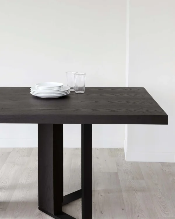 Jonah Dark Oak With Black Powder Coated Frame 6 Seater Dining Table - Image 5