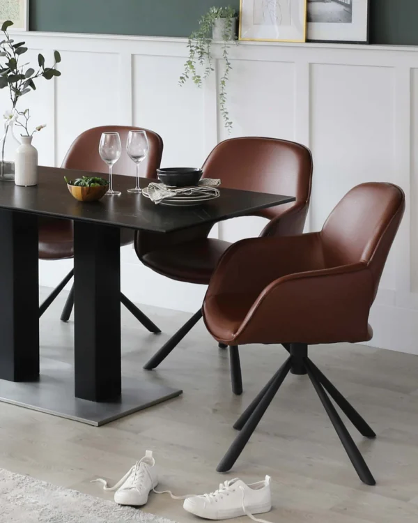Mia Black Ceramic 6 Seater Dining Table - Image 5