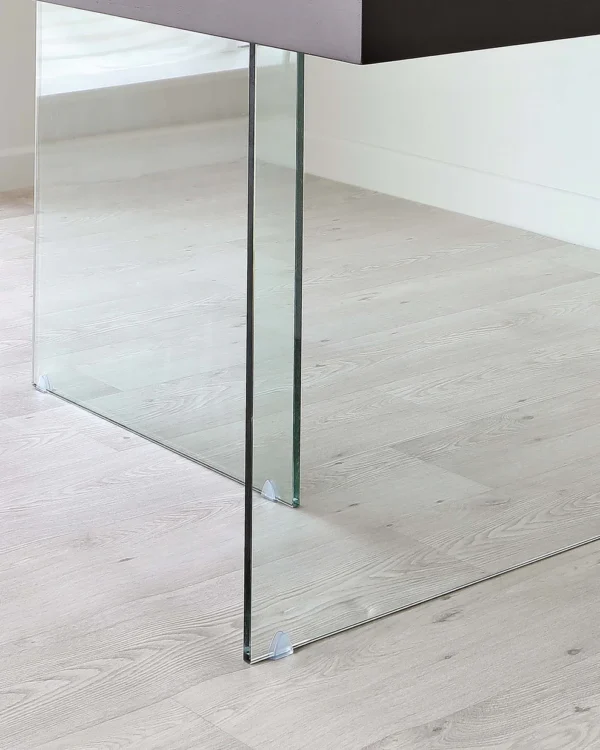 Aria Dark Walnut And Glass 6 Seater Dining Table - Image 2