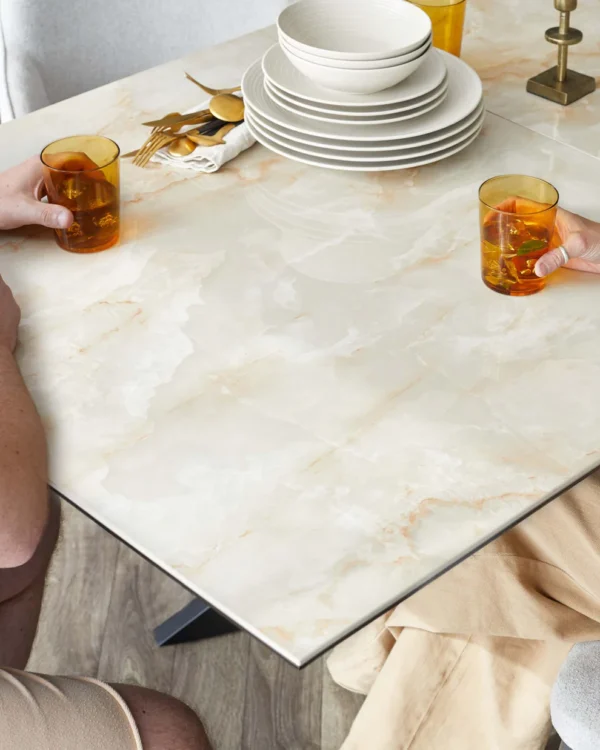 Hayden Natural Ceramic Extending 6 to 8 Seater Dining Table - Image 5