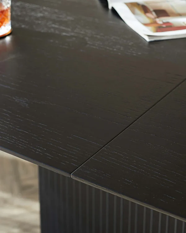 Kai Black Oak Extending 6 to 8 Seater Dining Table - Image 5