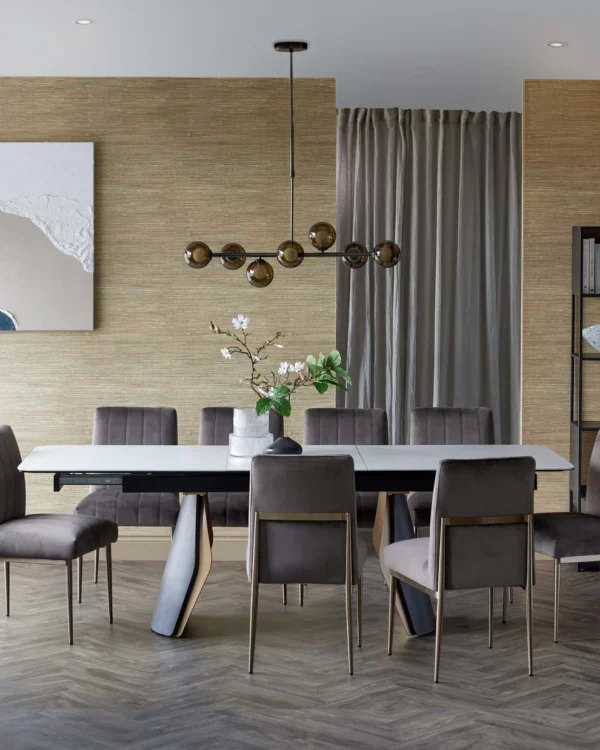 Collodi White Ceramic Extending 8 to 10 Seater Dining Table - Image 5