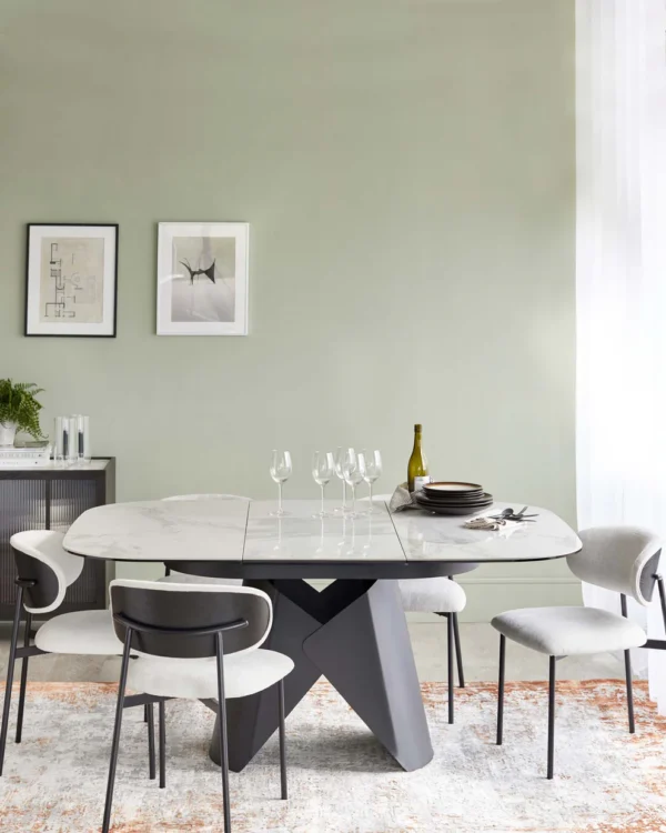 Corso White Ceramic Extending 4 to 6 Seater Dining Table - Image 5