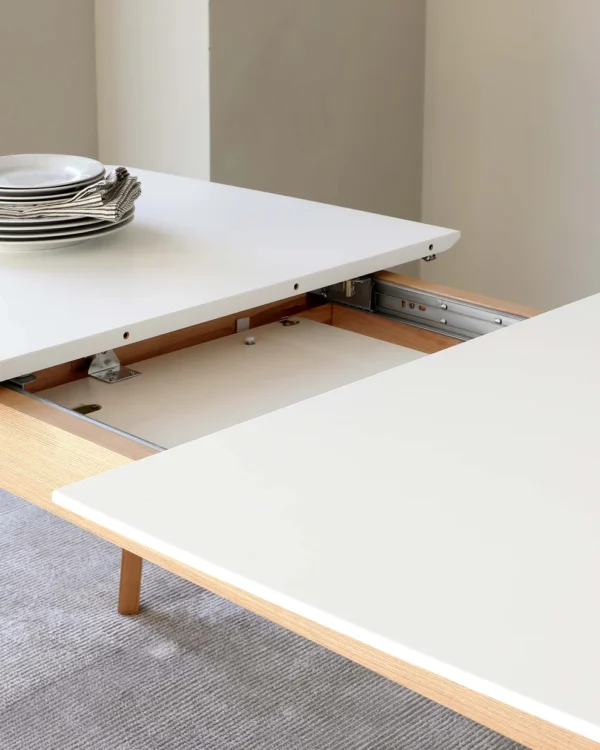 Aver White And Oak Extending 6 To 8 Seater Dining Table - Image 6
