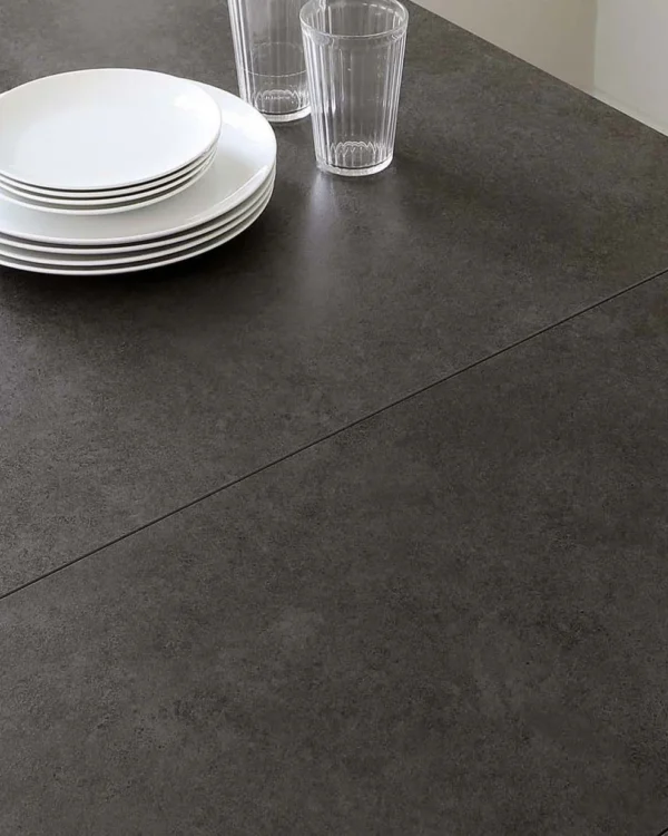 Calenzano Dark Grey Ceramic Extending 8 to 10 Seater Dining Table - Image 5