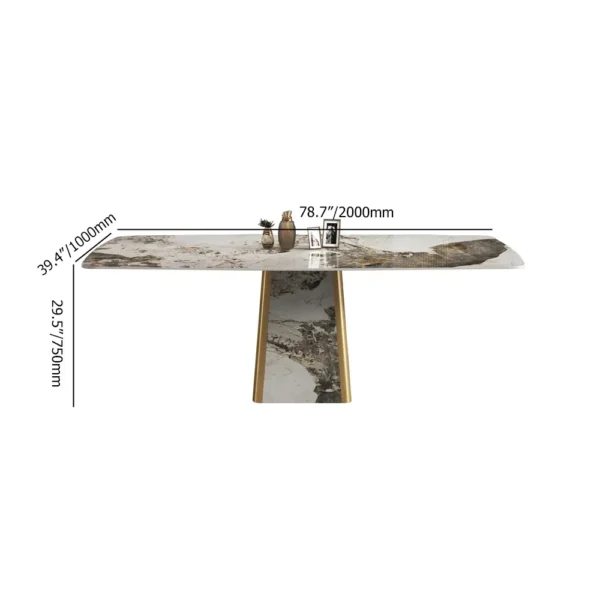 Rectangle Contemporary Sintered Stone Dining Table for 8 Seaters - Image 6