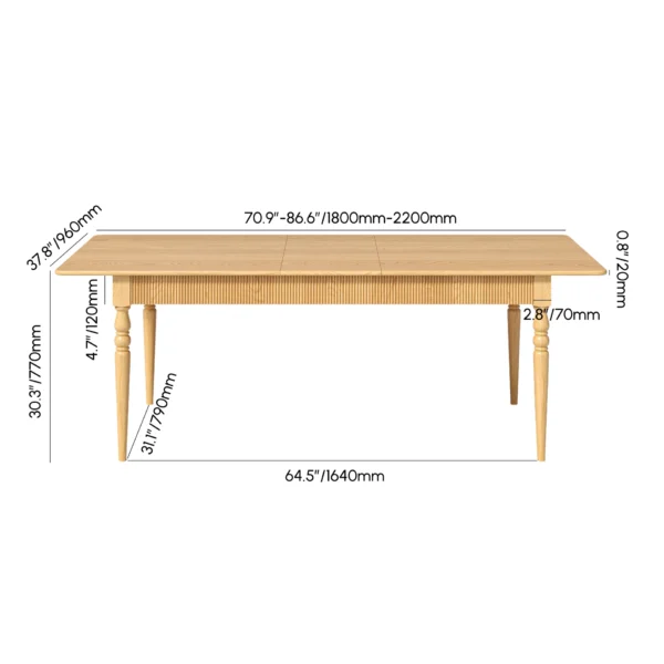 Extendable Wood Dining Table Mid Century Modern - Image 6