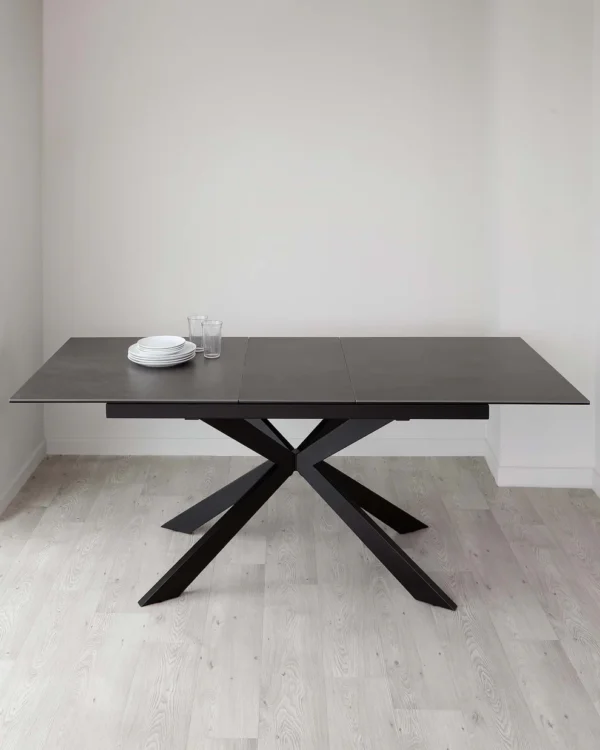 Hayden Dark Grey Ceramic Extending 6 To 8 Seater Dining Table. - Image 6