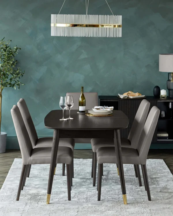 Clover Black Ash Extending 6 to 8 Seater Dining Table - Image 6