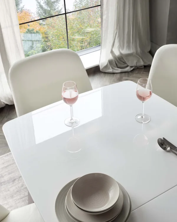 Assi White Gloss Extending 6 to 8 Seater Dining Table - Image 5